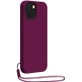 Coque Silicone + dragonne assortie Violet pour iPhone 14 Bigben