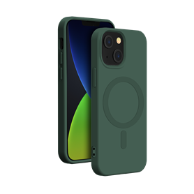 Coque Compatible MagSafe Silicone Verte pour iPhone 14 Plus Bigben