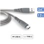 Câble Ultra-renforcé USB A/USB C 1,2m 3A Gris - Garanti à vie - 100% P