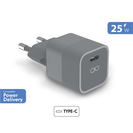 Chargeur maison USB C 25W Power Delivery Gris - Garanti à vie Force Po