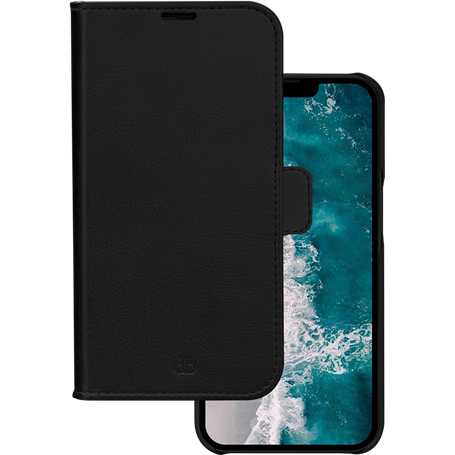 Etui Folio en Cuir Vegan Stockholm Certifié GRS Noir pour Apple iPhone