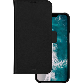 Etui Folio en Cuir Vegan Stockholm Certifié GRS Noir pour Apple iPhone