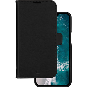 Etui Folio en Cuir Vegan Stockholm Certifié GRS Noir pour Apple iPhone