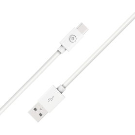 Câble USB A/USB C 1,2m Blanc - 3A - 100% Plastique recyclé Bigben