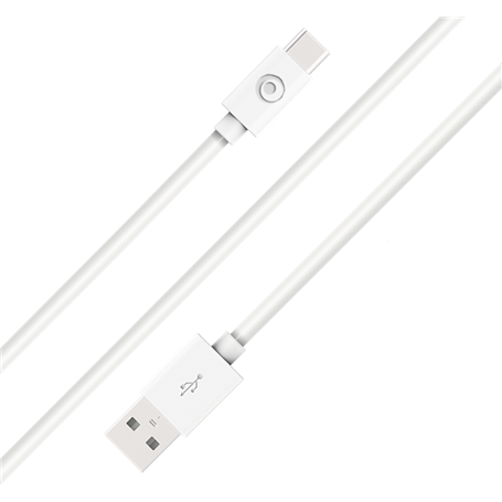 Câble USB A/USB C 2m Blanc - 3A - 100% Plastique recyclé Bigben