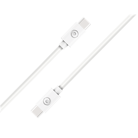 Câble USB C/USB C 1,2m Blanc - 3A - 100% Plastique recyclé Bigben