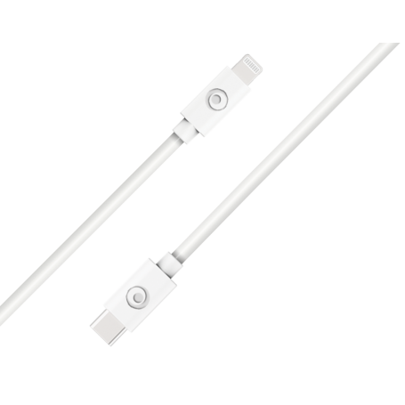 Câble USB C/Lightning 1,2m Blanc - 3A - 100% Plastique recyclé Bigben