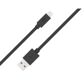 Câble USB A/Lightning 1,2m Noir - 2.4A - 100% Plastique recyclé Bigben