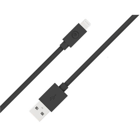 Câble USB A/Lightning 1,2m Noir - 2.4A - 100% Plastique recyclé Bigben
