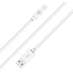 Câble USB A/Lightning 2m Blanc - 2.4A - 100% Plastique recyclé Bigben