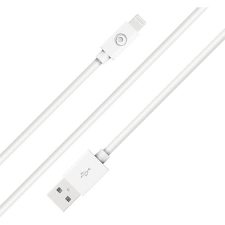 Câble USB A/Lightning 2m Blanc - 2.4A - 100% Plastique recyclé Bigben