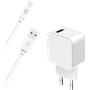 Chargeur maison USB A 2.4A FastCharge + Câble USB A/Lightning Blanc - 