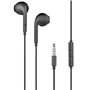 Ecouteurs Jack 3.5mm Bouton Télécommande et Micro Noir - 70% Plastique