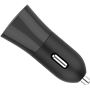 Double Chargeur voiture USB A+A 4.8A (2.4+2.4A) FastCharge Noir - 100%