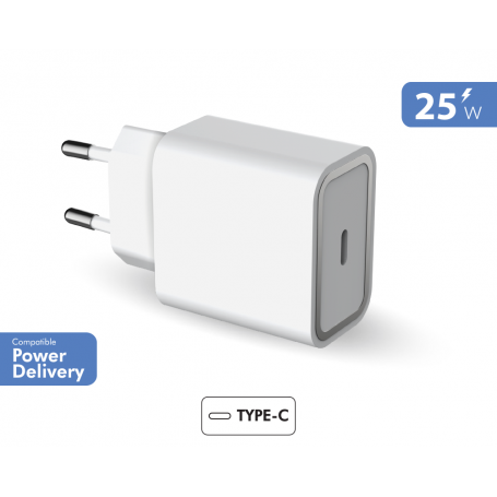 Chargeur maison USB C 25W Power Delivery Blanc - Garanti à vie Force P