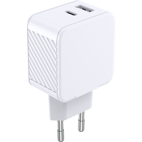 Double Chargeur maison USB A+C 32W (12+20W) Power Delivery Blanc - 100