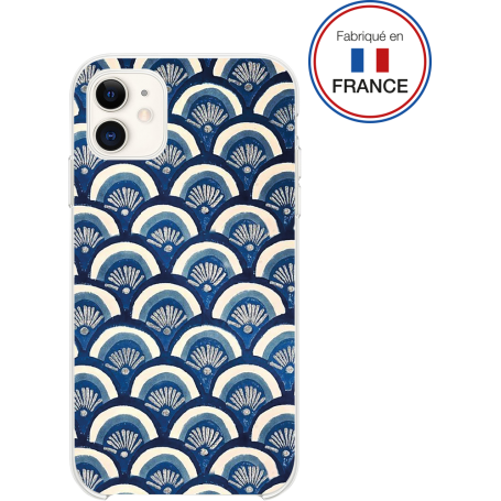 Coque Résine iPhone XR / 11 Ecailles bleues - Fabriquée en France Bigb