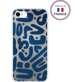 Coque Résine iPhone SE 2022/SE/8/7/6S/6 Motifs bleus - Fabriquée en Fr