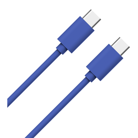 Câble USB C/USB C 1m 3A Bleu WOW