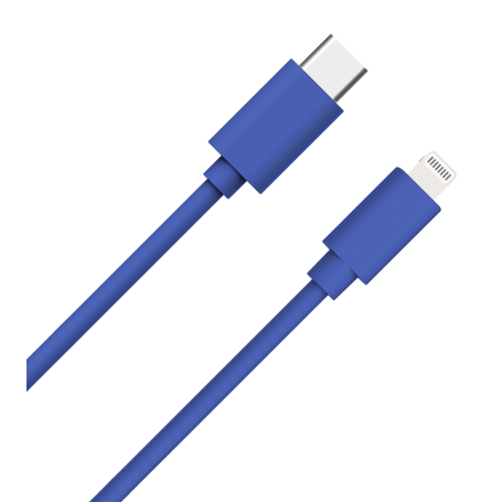 Câble USB C/Lightning 1m 3A Bleu WOW