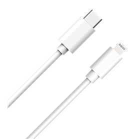 Câble USB C/Lightning 1m 3A Blanc WOW