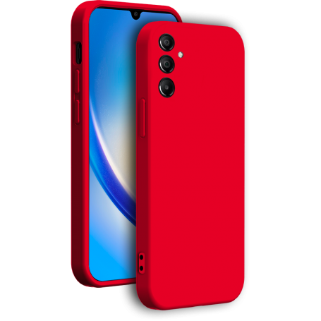 Coque Silicone + dragonne assortie Rouge pour Samsung G A54 5G Bigben