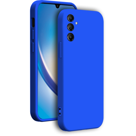 Coque Silicone + dragonne assortie Bleue pour Samsung G A14 4G&5G Bigb