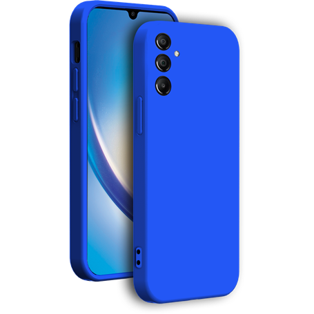 Coque Silicone + dragonne assortie Bleue pour Samsung G A34 5G Bigben