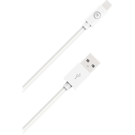 Câble USB A/Lightning 50cm Blanc - 2.4A - 100% Plastique recyclé Bigbe