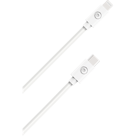 Câble USB C/Lightning 50cm Blanc - 3A - 100% Plastique recyclé Bigben