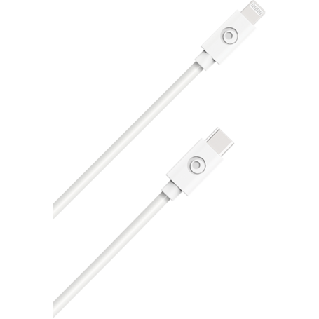 Câble USB C/Lightning 50cm Blanc - 3A - 100% Plastique recyclé Bigben