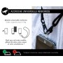 Bandoulière téléphone Universelle Mailles Noire Matte - Garantie à vie