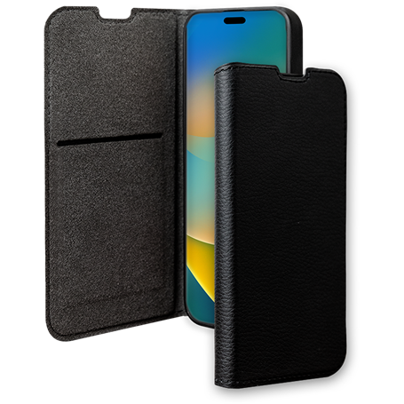 Etui Folio Wallet iPhone 15 Support vidéo Noir - 65% Plastique recyclé