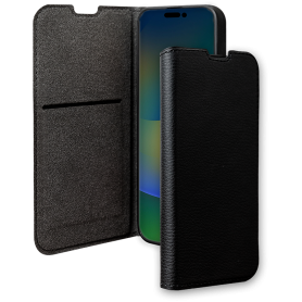 Etui Folio Wallet iPhone 15 Pro Support vidéo Noir - 65% Plastique rec