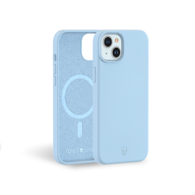 Coque Renforcée iPhone 15 Silicone Compatible MagSafe Bleu Ciel - Gara