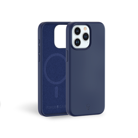 Coque Renforcée iPhone 15 Pro Silicone Compatible MagSafe Bleu Marine 