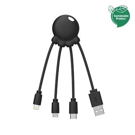 Câble 3 en 1 Octopus Ecoresponsable USB A/micro USB & USB C & Lightnin