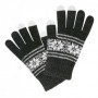 Gants 3 Doigts Tactiles Avec Motif Anthracite