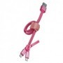 Câble Double 2A Charge USB/Micro-USB 0.35M Rose