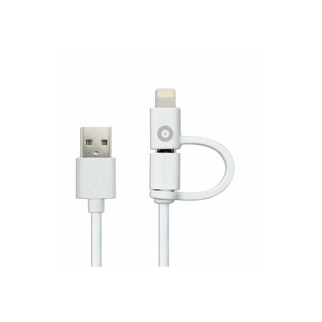 Spring Câble Câble 2 En 1 2.4A USB/Micro-USB/Lightning Blanc