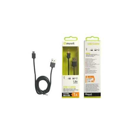 Spring Câble Rond Charge & Synchro 1A Micro-USB 1M Noir