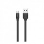 Tab Câble Plat Charge & Synchro 2.4A USB/Micro-USB 1M Noir