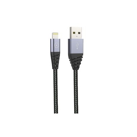 TIGER POWER CABLE ULTRA RESISTANT USB-A LIGHTNING 1,2M GRIS