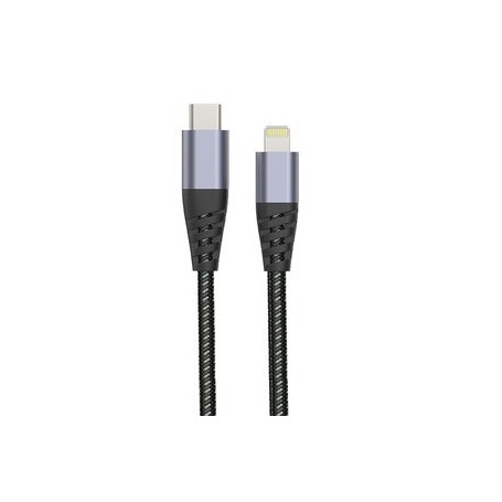 TIGER POWER CABLE ULTRA RESISTANT USB-C LIGHTNING 2M GRIS