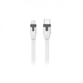 Tab Câble Plat Type C/Lightning Mfi 2M 3A Blanc