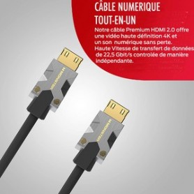 Câble Hdmi M1000 Uhd 4K Hdr 22.5Gbps 3M