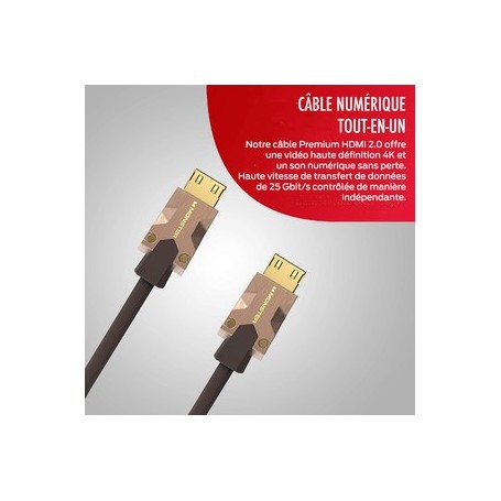 Câble Hdmi M2000 Uhd 4K Hdr10+ 25Gbps 5M