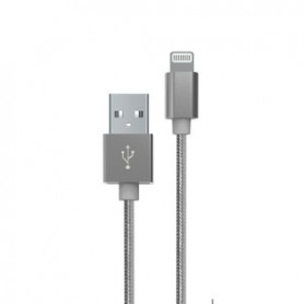 Câble Tresse USB-A Lightning 1M Gris