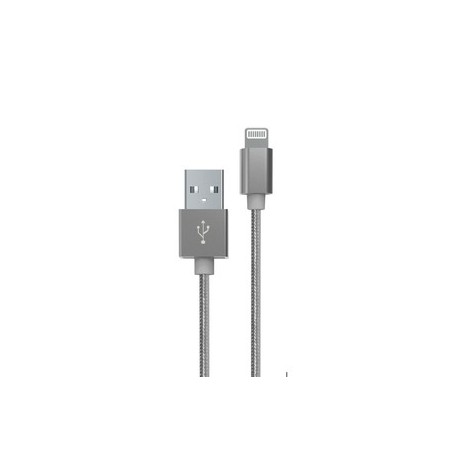 Câble Tresse USB-A Lightning 1M Gris