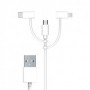 Câble 3 En 1 Input USB-A 1M Blanc